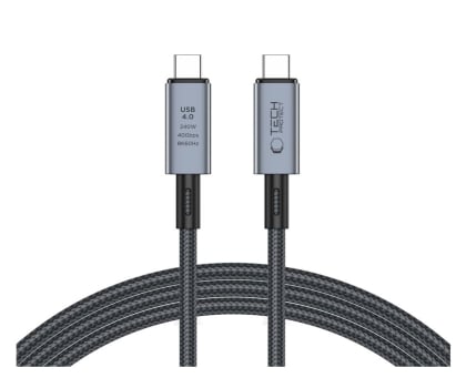 Kabel USB Tech-Protect ULTRABOOST USB 4.0 8K 40GBPS TYPE-C CABLE PD 240W 200CM GREY